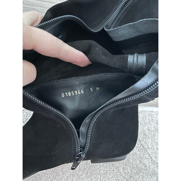 DELMAN Black Suede Flat Boots with Zipper size 5 - Picture 2 of 10